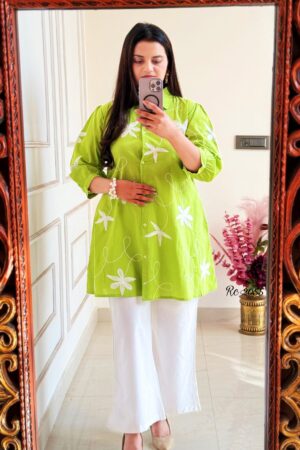 Pure cotton top With Bell bottom Poplin pant