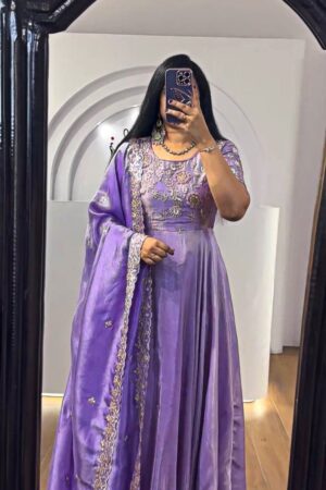 Launching Embroidered Gown with  beautiful Colors