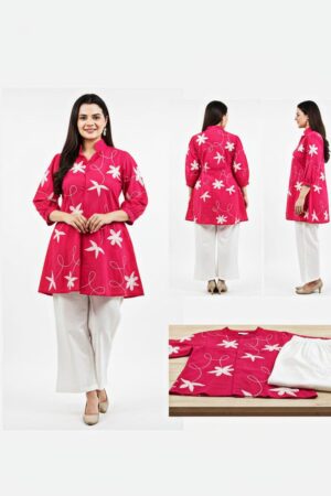 Pure cotton 60*60 top With bell bottom poplin pant