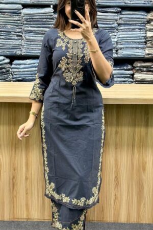 Stylish Embroidered Kurti Palazzo Set with Dupatta | Summer Cotton | Festive Wear | 4 Colors