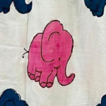 Hand Block Premium Kids Reversible Dohar's With Bag Packing - Elephant