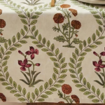 Jaipuri Printed 100% Cotton Table Cover for 6 Seater (60x90 Inch) - TWO