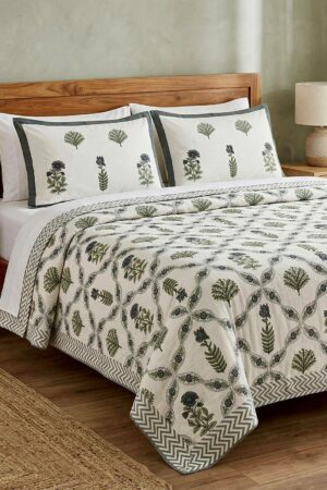 Premium Ikat Print King Size Bedsheet with 2 Pillow Cover
