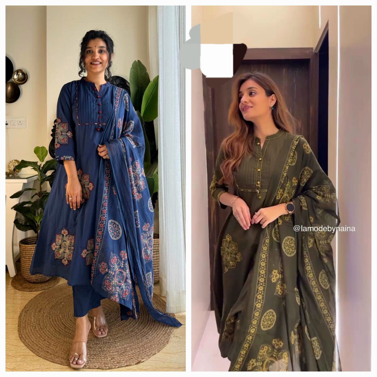 Pure Cotton With Pintex & Hand work Yog And Pech work on kurta & Sleeves - Image 2