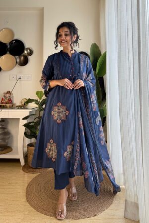 Pure Cotton  With Pintex & Hand work Yog And Pech work on kurta & Sleeves