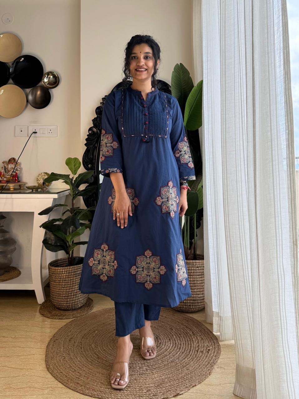 Pure Cotton With Pintex & Hand work Yog And Pech work on kurta & Sleeves - Image 8