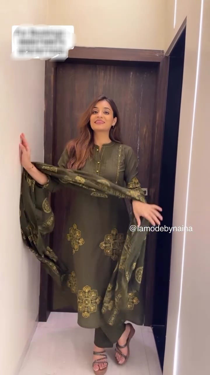 Pure Cotton With Pintex & Hand work Yog And Pech work on kurta & Sleeves - Image 9
