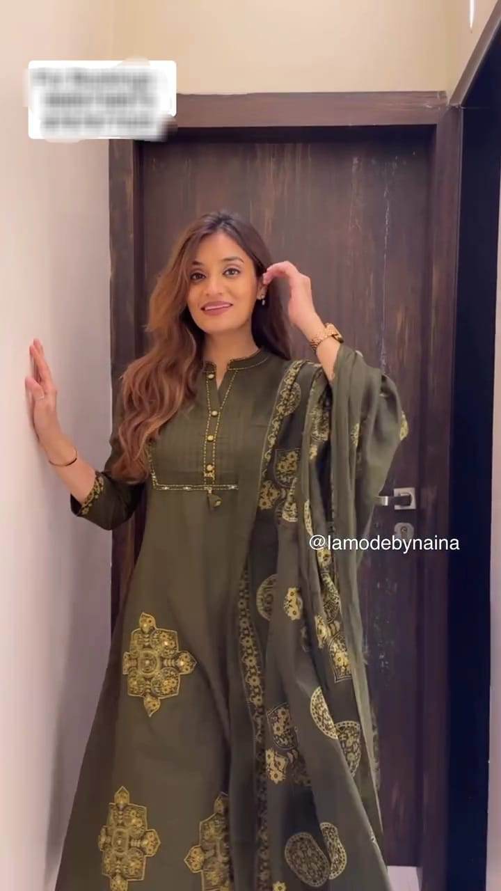 Pure Cotton With Pintex & Hand work Yog And Pech work on kurta & Sleeves - Image 10