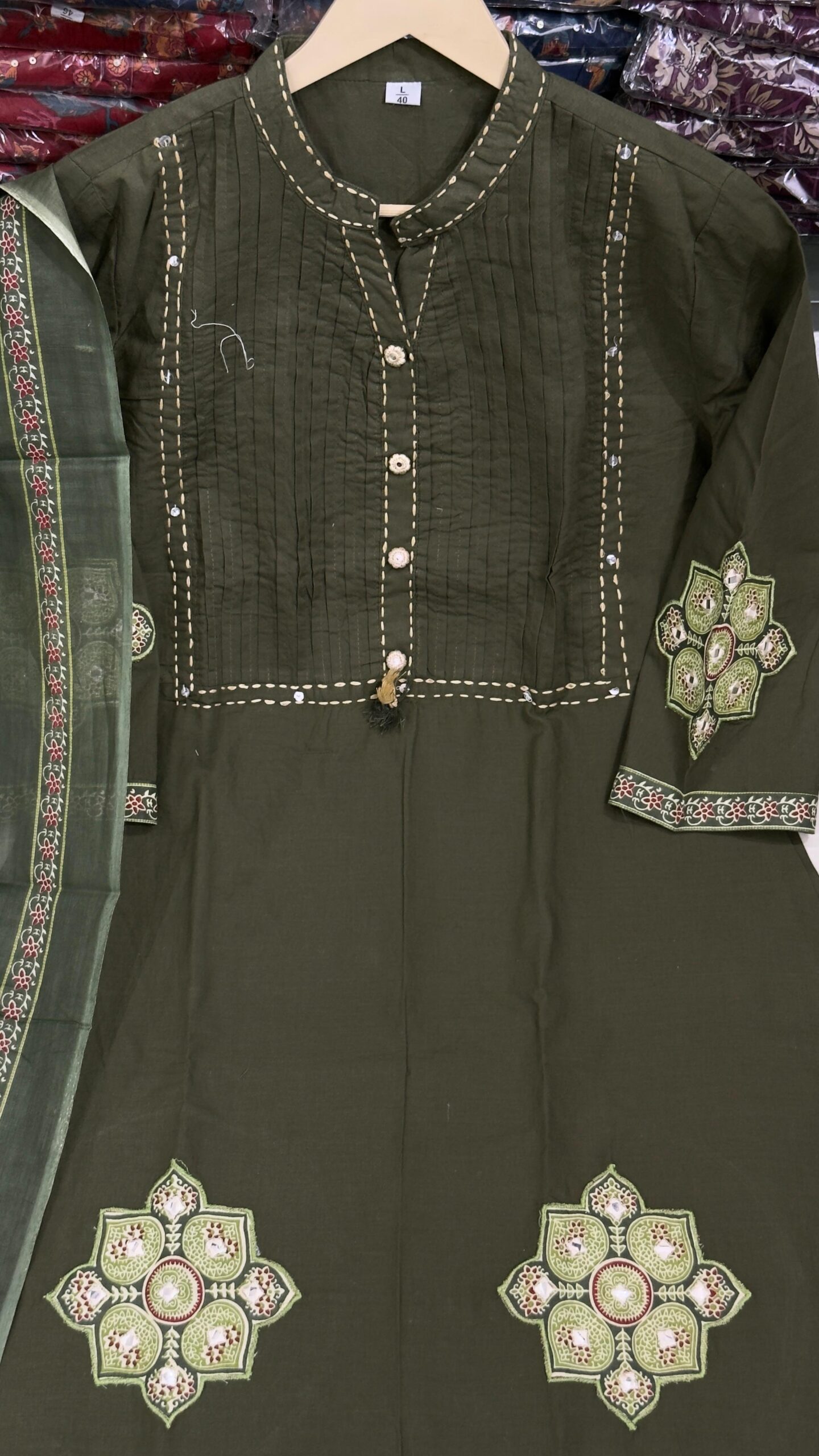 Pure Cotton With Pintex & Hand work Yog And Pech work on kurta & Sleeves - Image 15