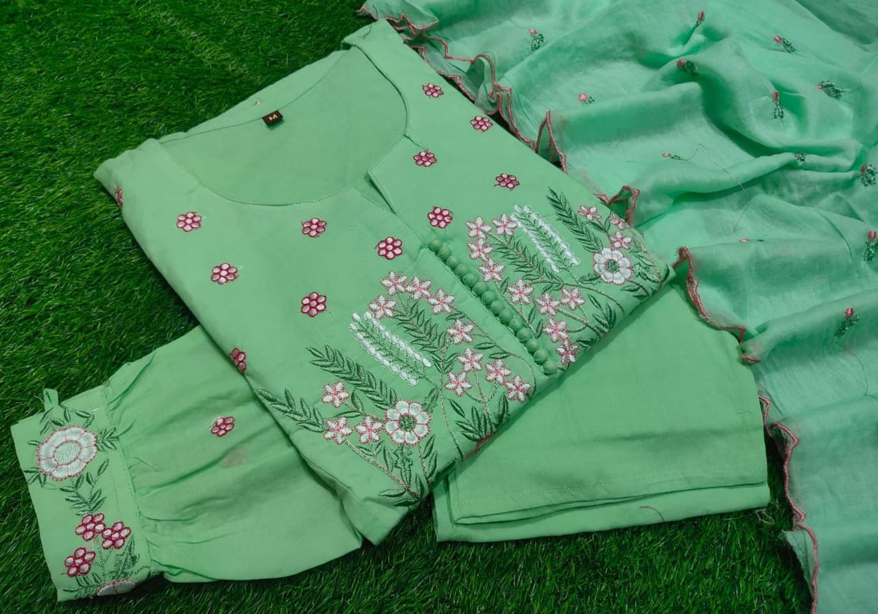 FRONT BEAUTIFUL EMBROIDERY WORK ON YOKE AND BOTTOM. SlDE EMBROIDERY WORK - Image 16