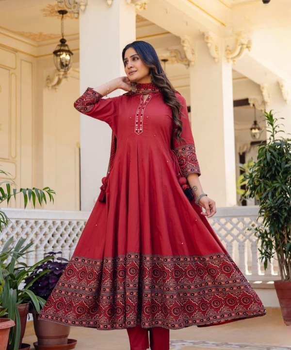 Premium cotton anarkali dress - Image 26