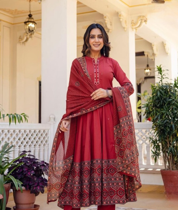 Premium cotton anarkali dress - Image 25