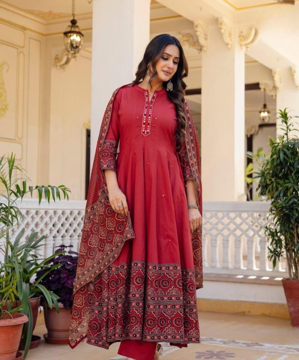 Premium cotton anarkali dress