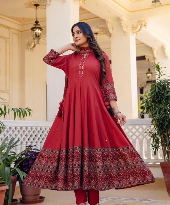 Premium cotton anarkali dress - Image 27