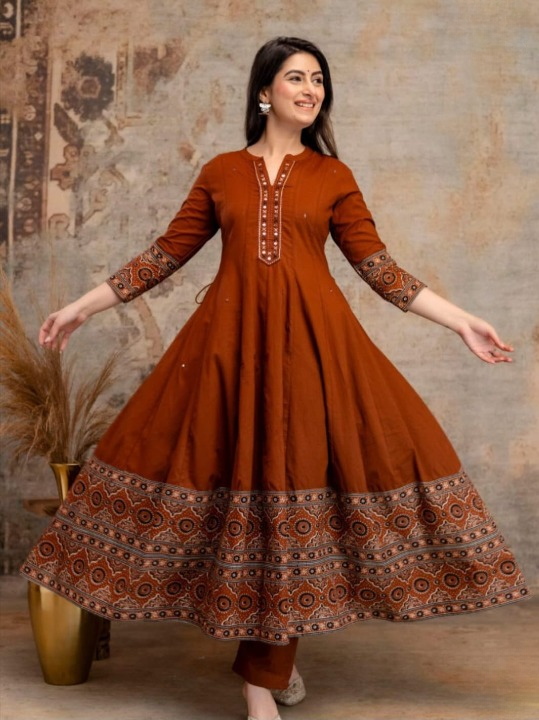 Premium cotton anarkali dress - Image 13